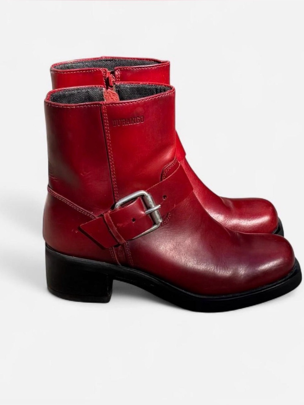 Rare Y2K Durango RD3455 Red Moto Harness Boots 8.5